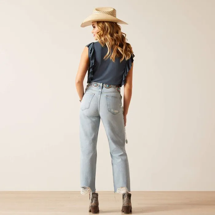 Women Denim Ariat Ultra High Rise Tomboy Straight Jean Mykonos Women Denim Ariat Ultra High Rise Tomboy Straight Jean Mykonos
