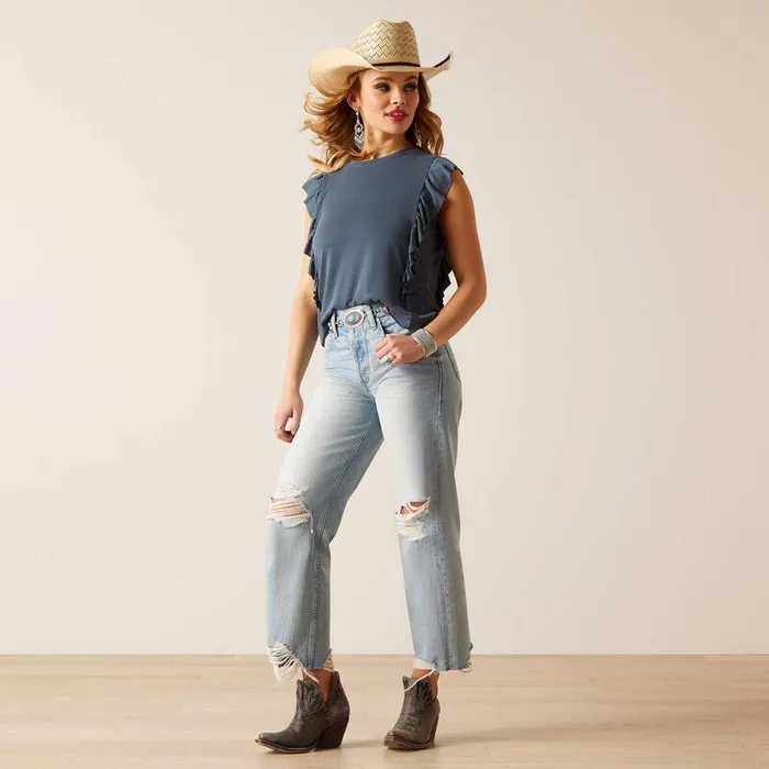 Women Denim Ariat Ultra High Rise Tomboy Straight Jean Mykonos Women Denim Ariat Ultra High Rise Tomboy Straight Jean Mykonos