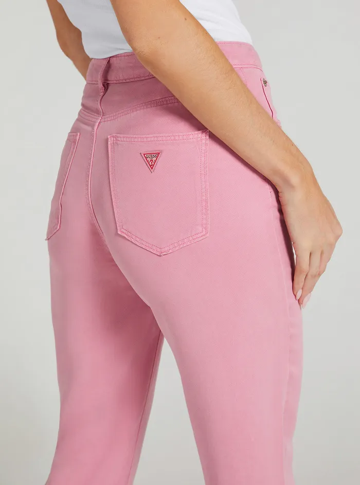 Women Denim GUESS Eco Highrise Straight Leg Denim Mom Jeans In Vintage Blush Wash Women Denim GUESS Eco Highrise Straight Leg Denim Mom Jeans In Vintage Blush Wash