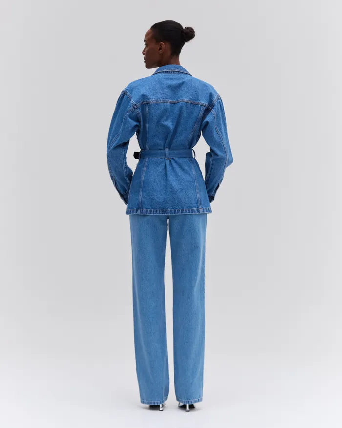 Women Denim PatBO HandBeaded Straight Leg Jeans Denim