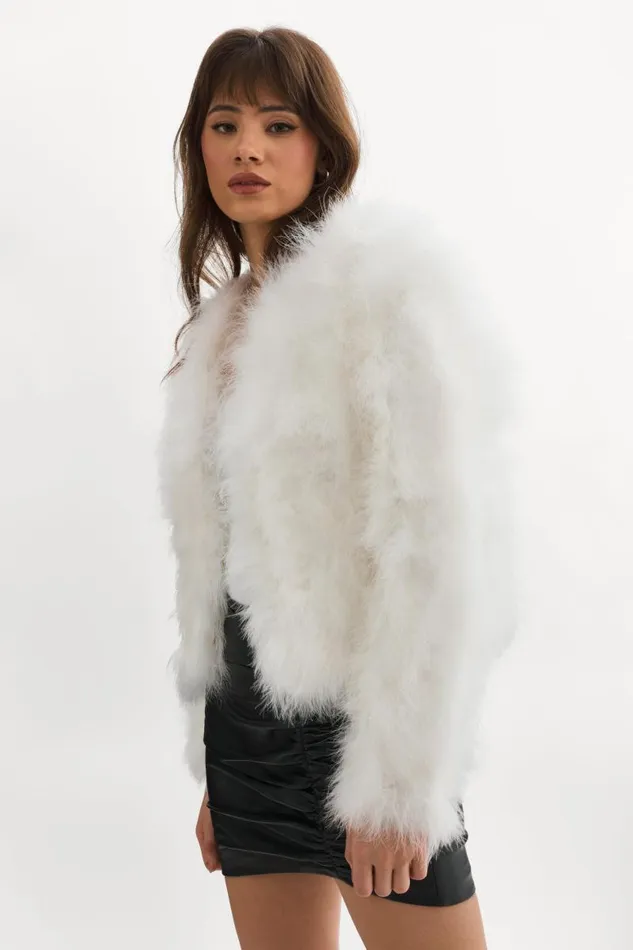 Women DEORA Feather Jacket White LAMARQUE Feather Jackets Women DEORA Feather Jacket White LAMARQUE Feather Jackets