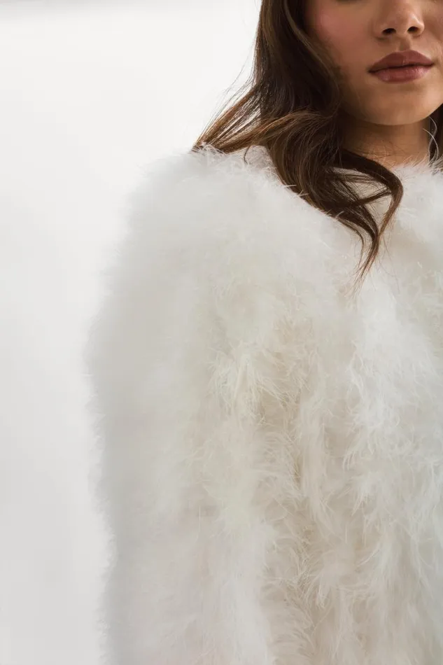 Women DEORA Feather Jacket White LAMARQUE Feather Jackets Women DEORA Feather Jacket White LAMARQUE Feather Jackets