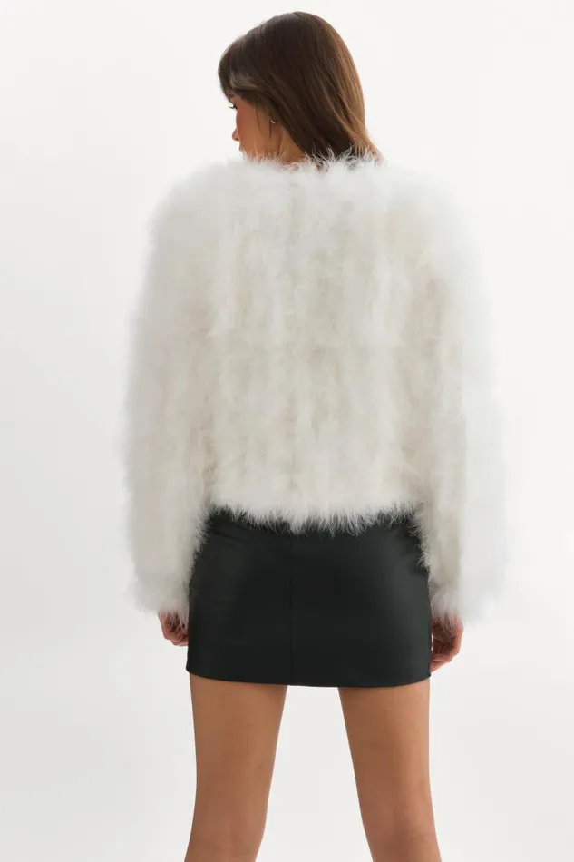 Women DEORA Feather Jacket White LAMARQUE Feather Jackets Women DEORA Feather Jacket White LAMARQUE Feather Jackets