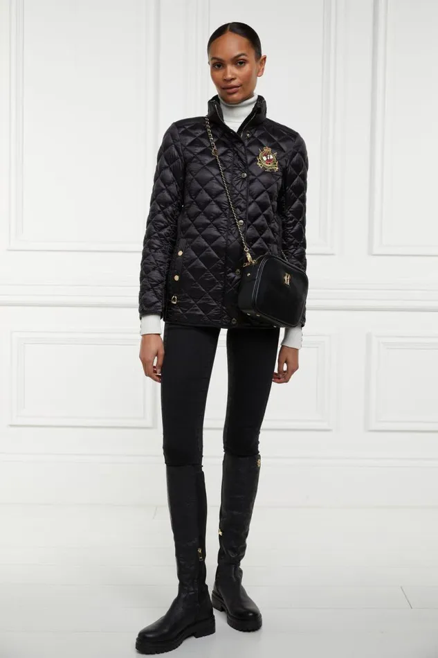 Women Diamond Quilt Classic Jacket Black Holland Cooper Jackets Women Diamond Quilt Classic Jacket Black Holland Cooper Jackets