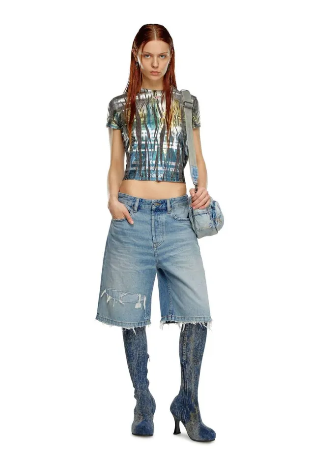 Women Diesel Jeans DESIRESHORT Light Blue