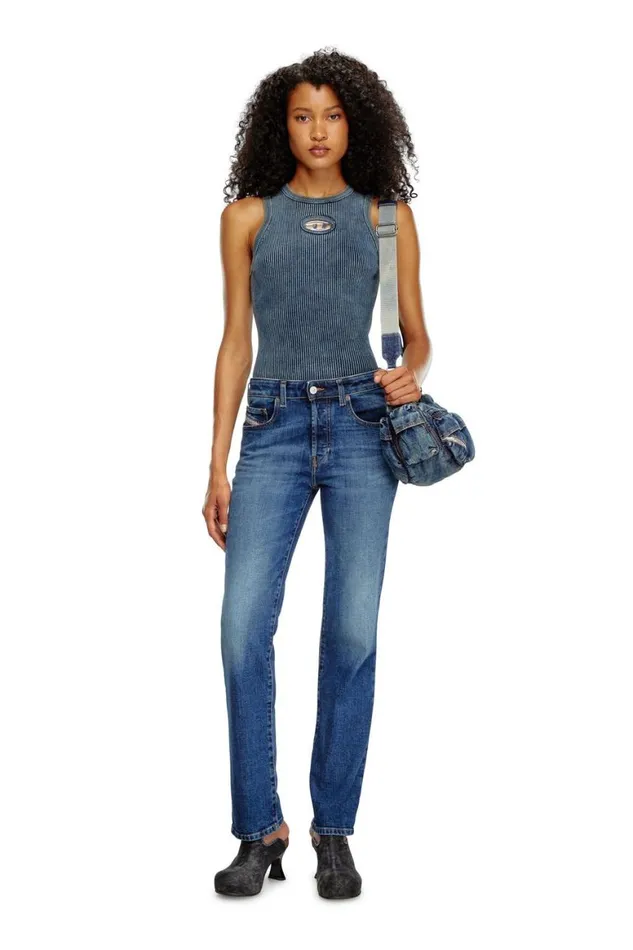Women Diesel Jeans Regular Jeans 1989 DMine 09I28 Dark Blue