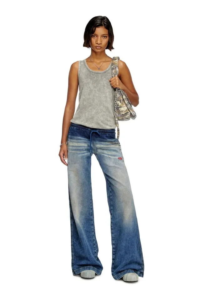 Women Diesel Jeans Relaxed 2078 DAinty Joggjeans 068PQ Medium Blue