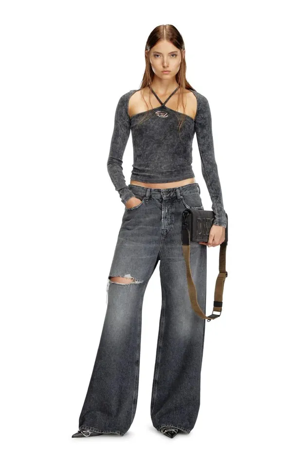 Women Diesel Jeans Relaxed Jeans 1996 DSire 007X4 Blackdark Grey