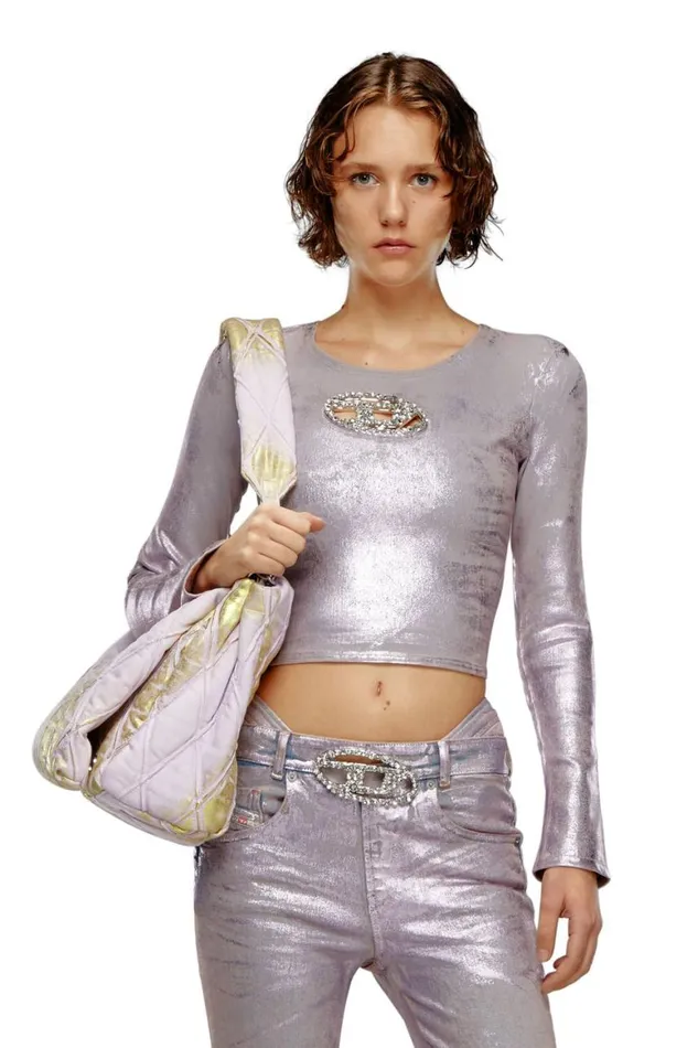 Women Diesel TShirts and Tops DETOP1FSE Pink Women Diesel TShirts and Tops DETOP1FSE Pink