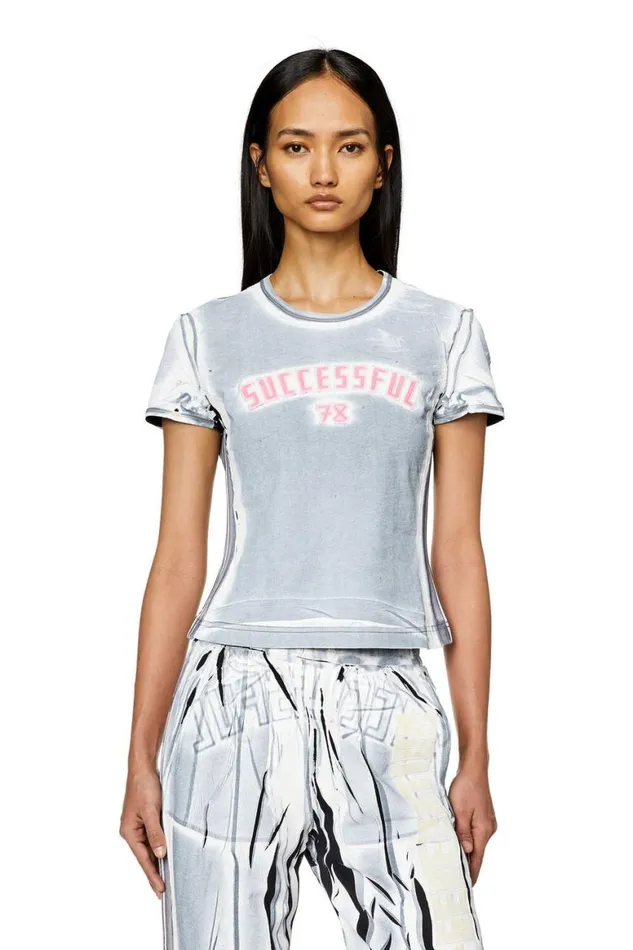 Women Diesel TShirts and Tops TUNCUTIELONGM2 Light Blue Women Diesel TShirts and Tops TUNCUTIELONGM2 Light Blue