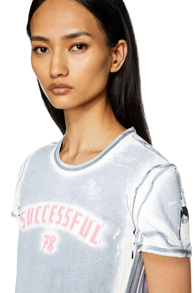 Women Diesel TShirts and Tops TUNCUTIELONGM2 Light Blue Women Diesel TShirts and Tops TUNCUTIELONGM2 Light Blue
