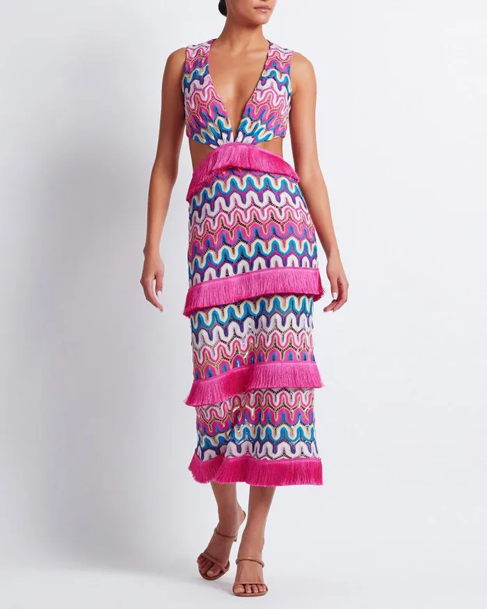 Women Dresses and Jumpsuits PatBO CROCHET CUTOUT MIDI DRESS FINAL SALE Pink Multi
