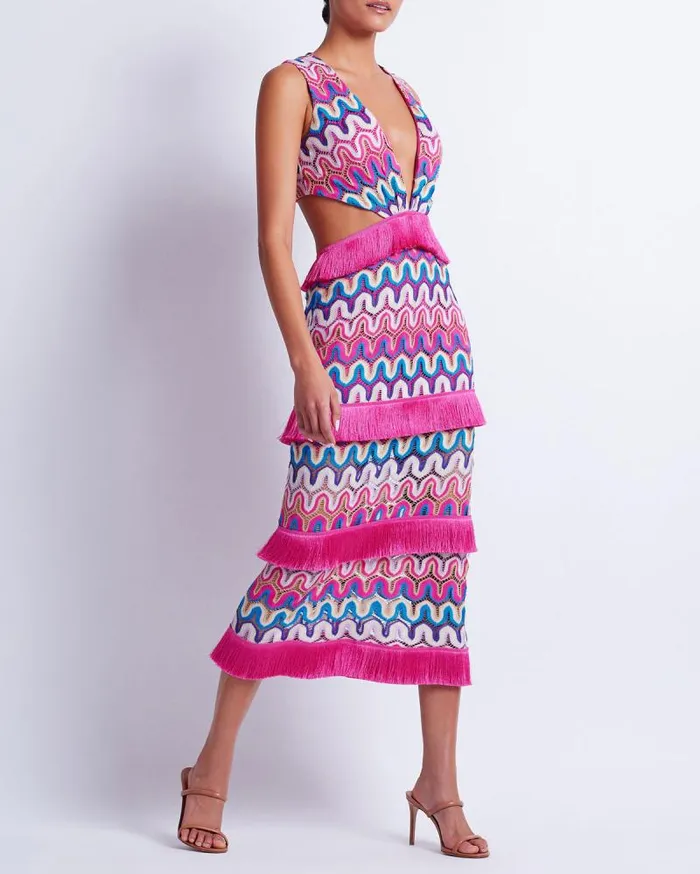 Women Dresses and Jumpsuits PatBO CROCHET CUTOUT MIDI DRESS FINAL SALE Pink Multi