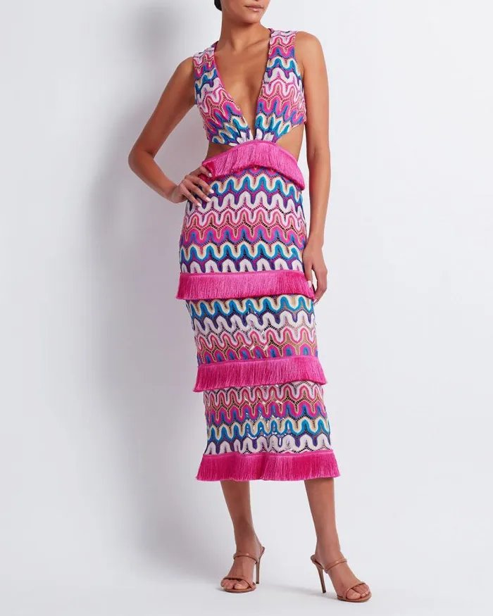 Women Dresses and Jumpsuits PatBO CROCHET CUTOUT MIDI DRESS FINAL SALE Pink Multi
