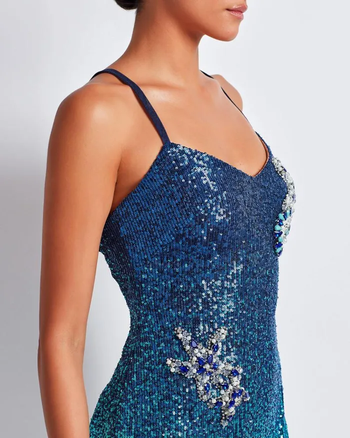 Women Dresses and Jumpsuits PatBO EMBROIDERED OMBRE SEQUIN MINI DRESS FINAL SALE High Tide