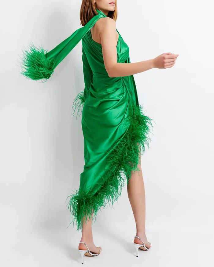 Women Dresses and Jumpsuits PatBO Feather Trim Oscar Dress FINAL SALE Emerald Women Dresses and Jumpsuits PatBO Feather Trim Oscar Dress FINAL SALE Emerald