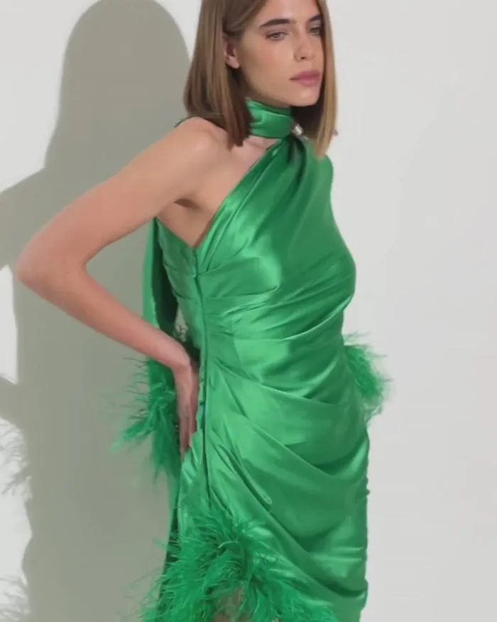 Women Dresses and Jumpsuits PatBO Feather Trim Oscar Dress FINAL SALE Emerald Women Dresses and Jumpsuits PatBO Feather Trim Oscar Dress FINAL SALE Emerald