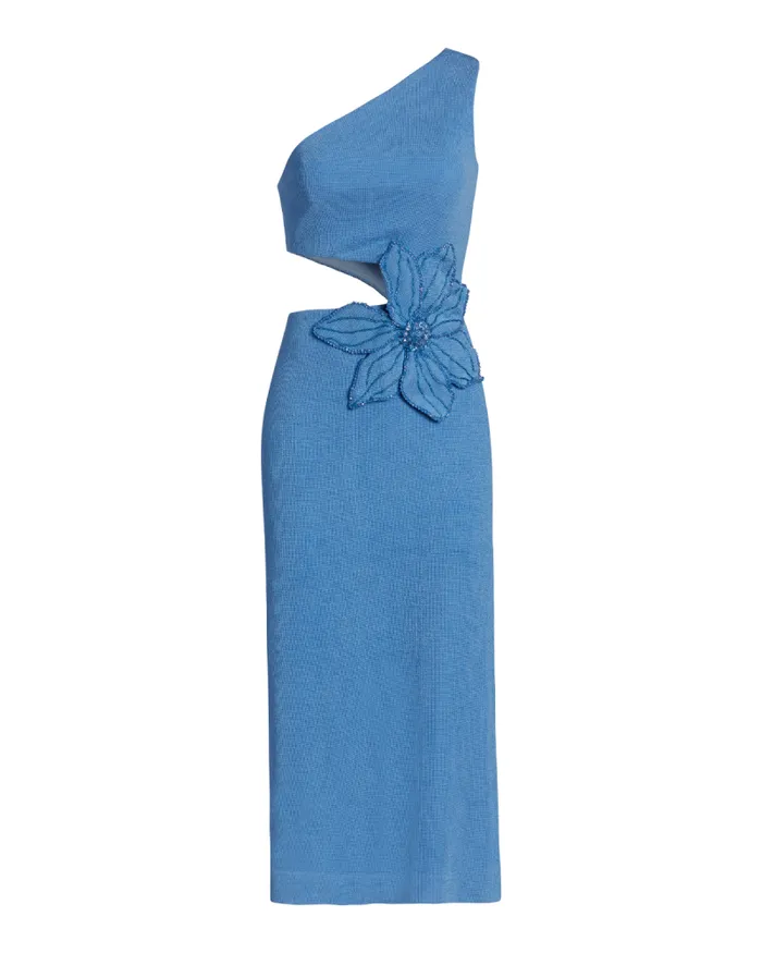 Women Dresses and Jumpsuits PatBO Flower Applique Midi Dress FINAL SALE Sky