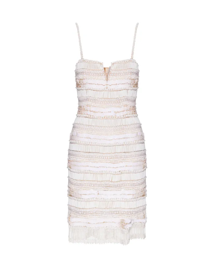 Women Dresses and Jumpsuits PatBO HandBeaded Sleeveless Mini Dress EXCLUSIVE White