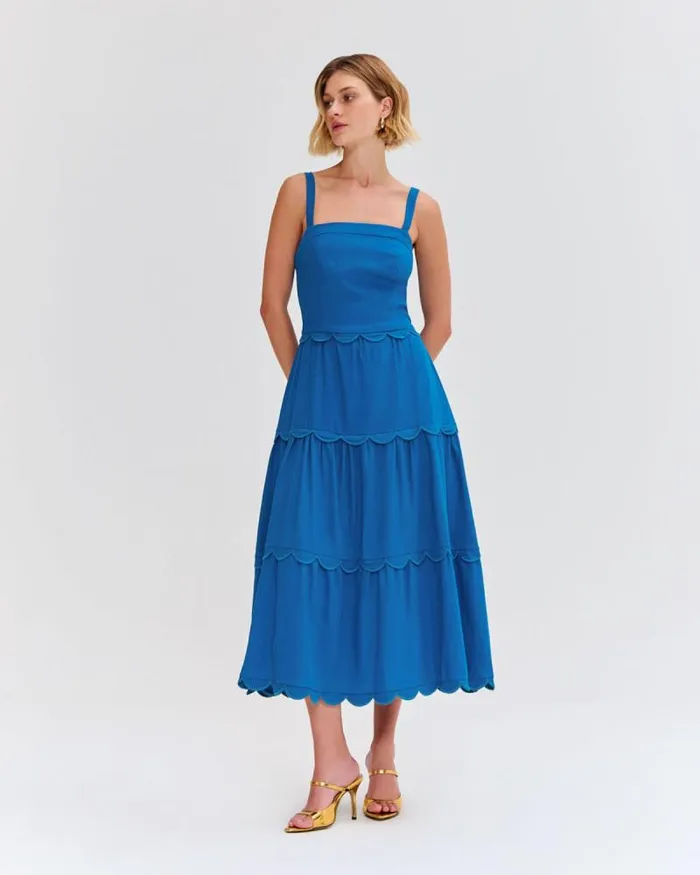 Women Dresses and Jumpsuits PatBO Linen Midi Dress Blue
