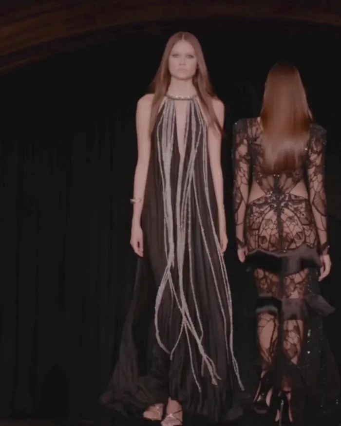 Women Dresses and Jumpsuits PatBO Moonlight Crystal Beaded Maxi Dress RUNWAY Black