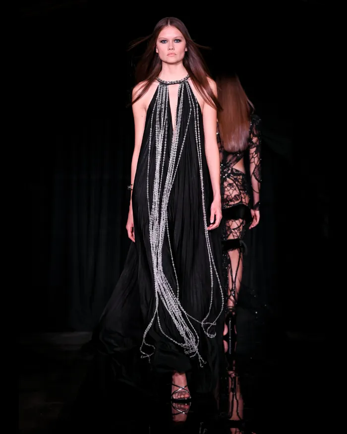 Women Dresses and Jumpsuits PatBO Moonlight Crystal Beaded Maxi Dress RUNWAY Black