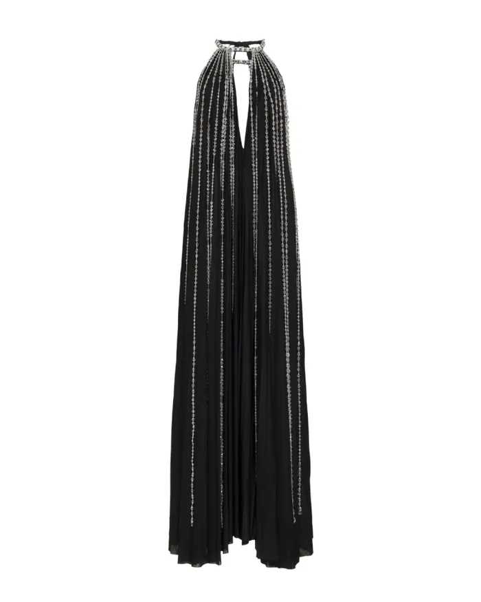 Women Dresses and Jumpsuits PatBO Moonlight Crystal Beaded Maxi Dress RUNWAY Black