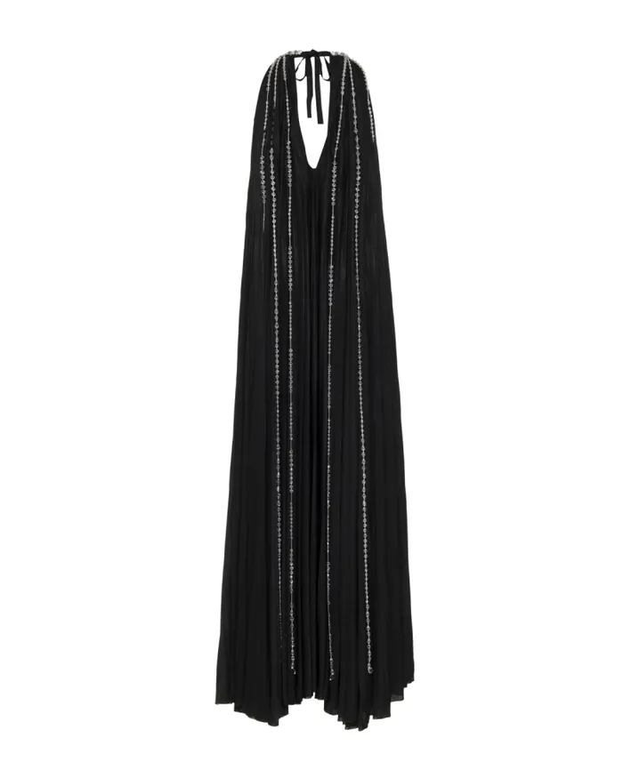 Women Dresses and Jumpsuits PatBO Moonlight Crystal Beaded Maxi Dress RUNWAY Black