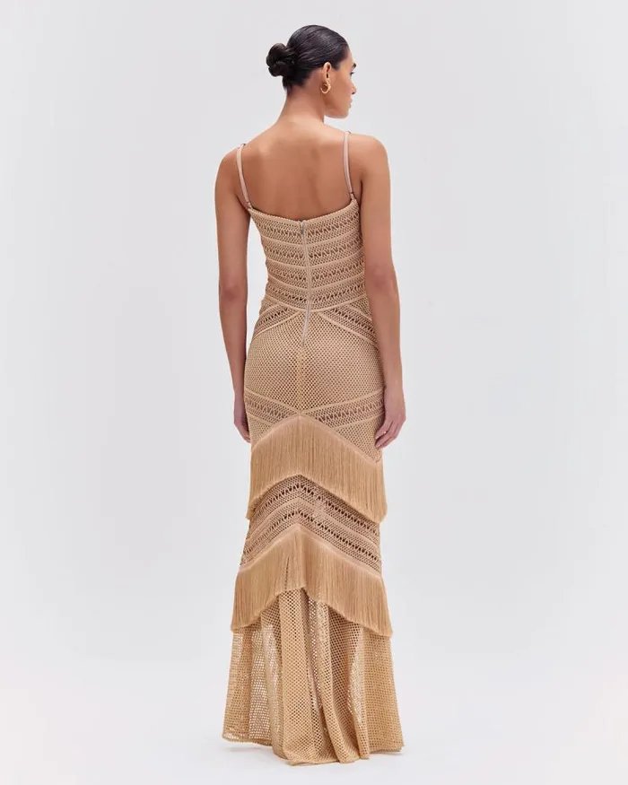 Women Dresses and Jumpsuits PatBO Sleeveless Fringe Maxi Dress EXCLUSIVE Gold