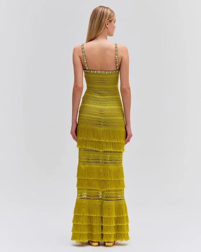 Women Dresses and Jumpsuits PatBO Woven Fringe Maxi Dress FINAL SALE Absinthe