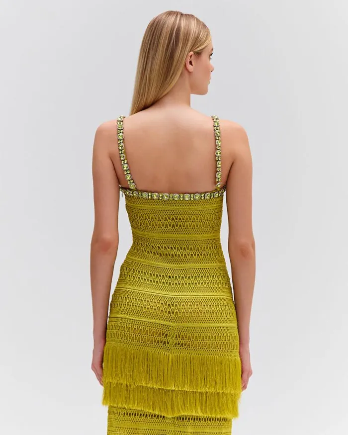 Women Dresses and Jumpsuits PatBO Woven Fringe Maxi Dress FINAL SALE Absinthe