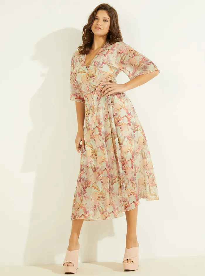Women Dresses GUESS Miraflores Print Damienne Midi Dress