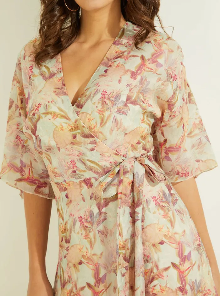 Women Dresses GUESS Miraflores Print Damienne Midi Dress Women Dresses GUESS Miraflores Print Damienne Midi Dress