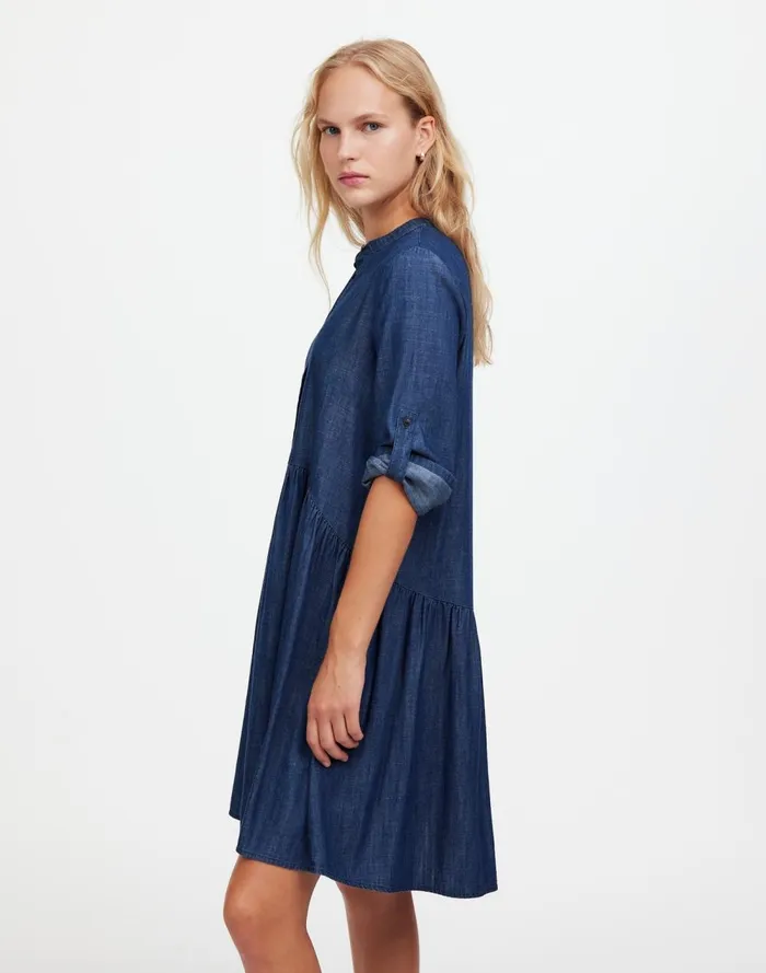 Women Dresses Madewell Denim ButtonFront Mini Shirtdress Denim Blue