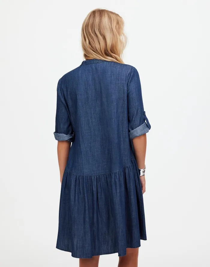Women Dresses Madewell Denim ButtonFront Mini Shirtdress Denim Blue