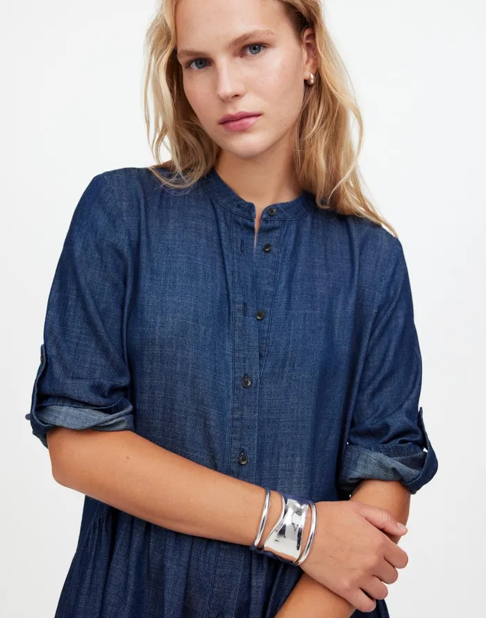 Women Dresses Madewell Denim ButtonFront Mini Shirtdress Denim Blue