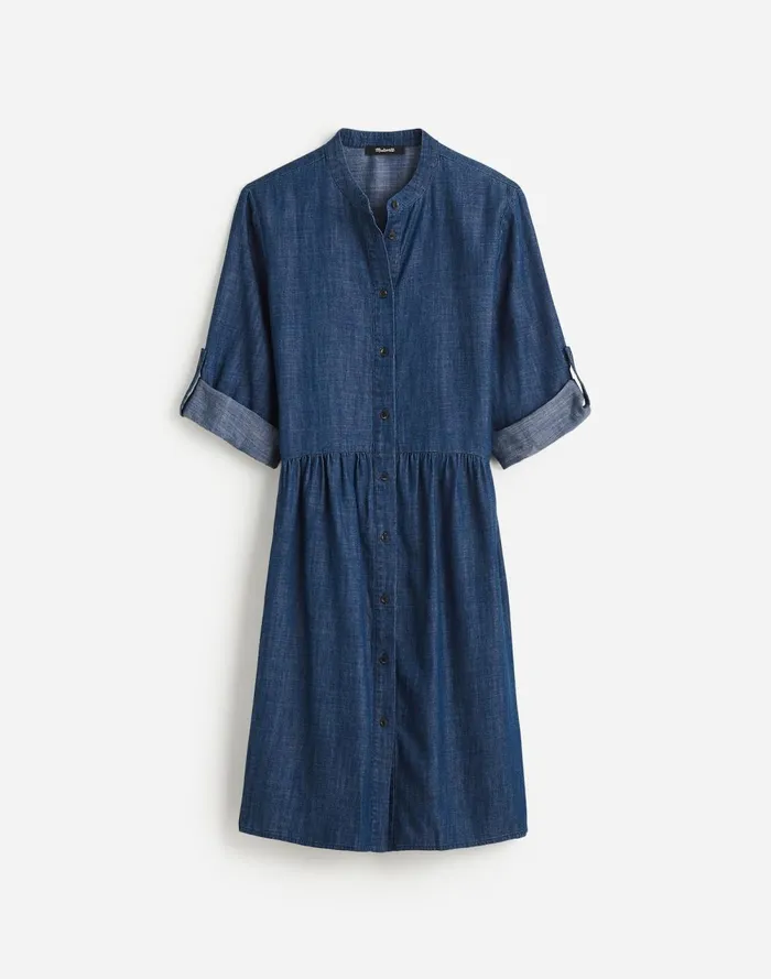 Women Dresses Madewell Denim ButtonFront Mini Shirtdress Denim Blue