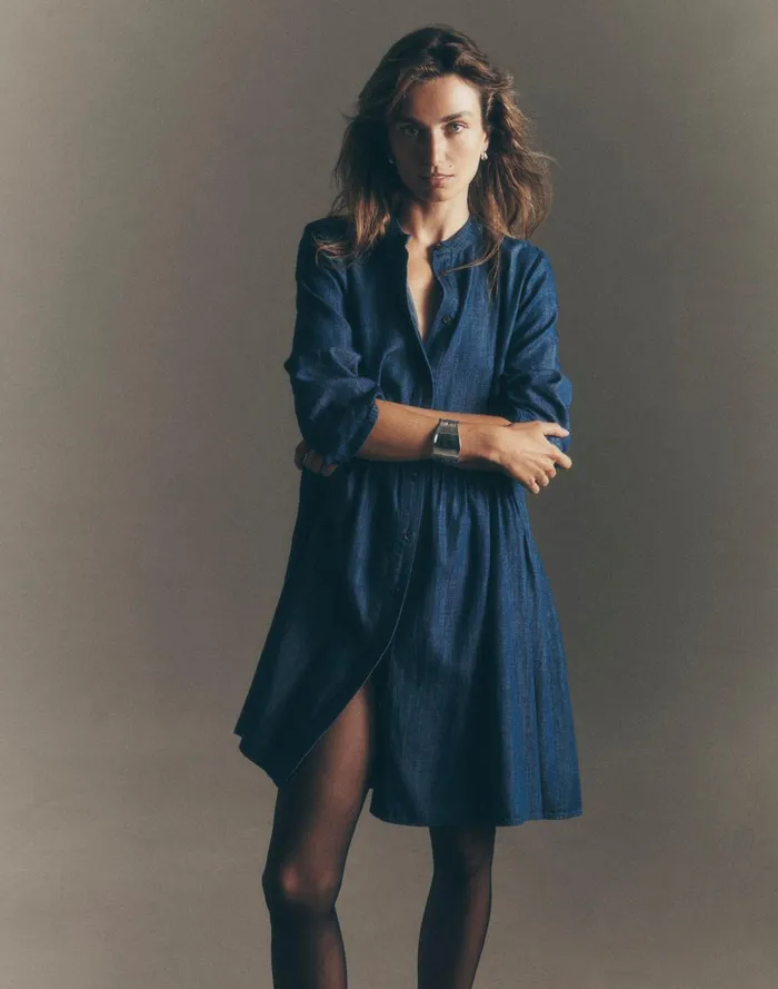 Women Dresses Madewell Denim ButtonFront Mini Shirtdress Denim Blue