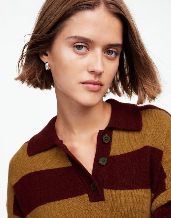 Women Dresses Madewell Relaxed Sweater Dress In Stripe Htr Aroma Stripe