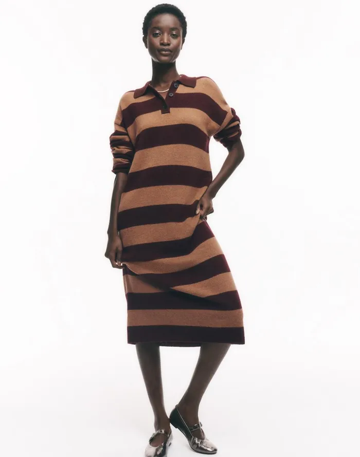 Women Dresses Madewell Relaxed Sweater Dress In Stripe Htr Aroma Stripe