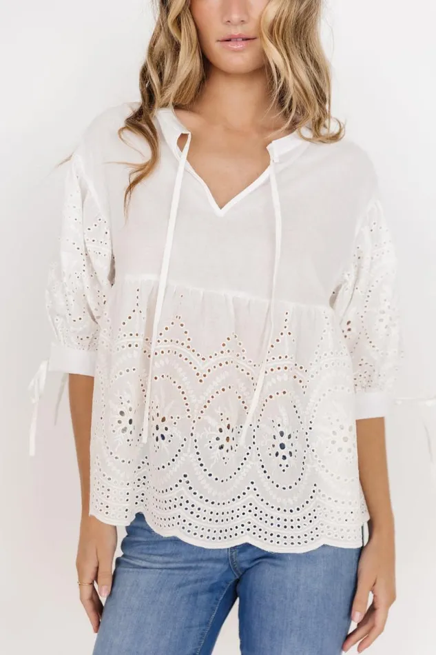 Women Drew Eyelet Top White Baltic Born Blouses and Shirts Women Drew Eyelet Top White Baltic Born Blouses and Shirts