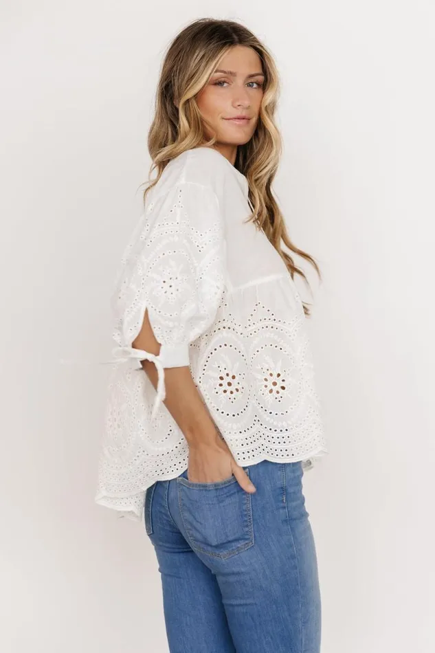 Women Drew Eyelet Top White Baltic Born Blouses and Shirts Women Drew Eyelet Top White Baltic Born Blouses and Shirts
