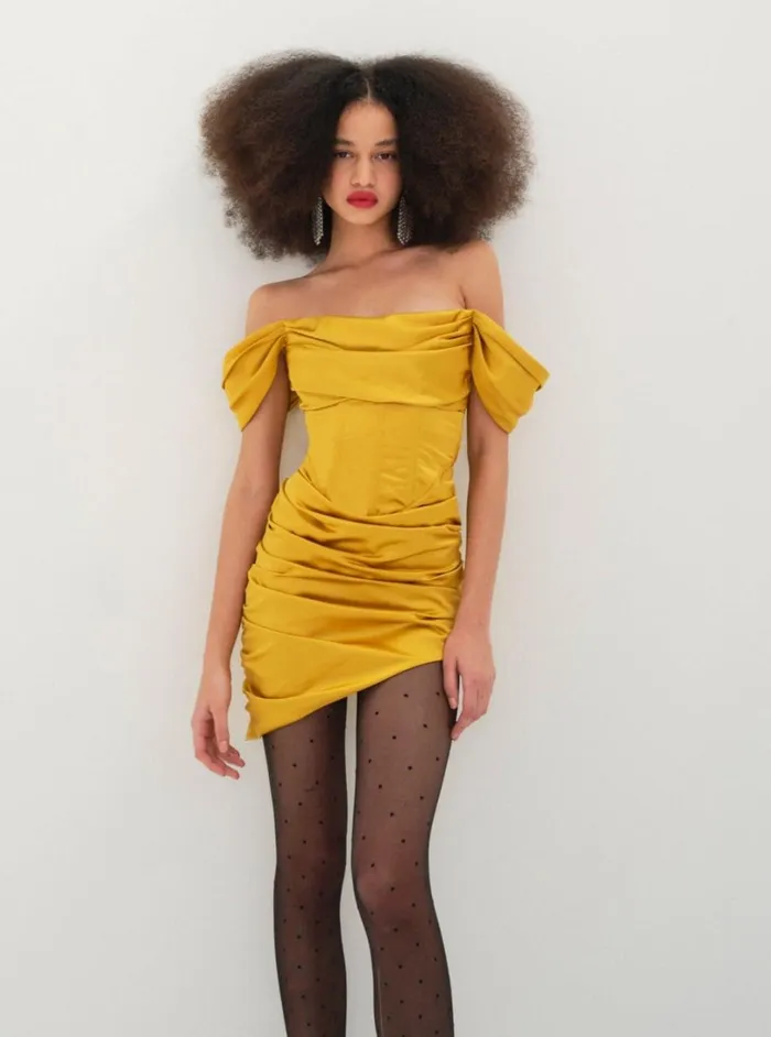 Women Drew Mini Dress Yellow For Love and Lemons Dresses
