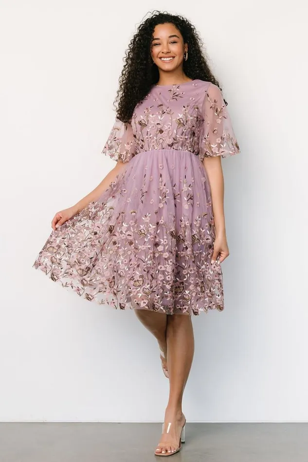 Women Duchess Tulle Dress Lilac Garden Baltic Born Short Dresses