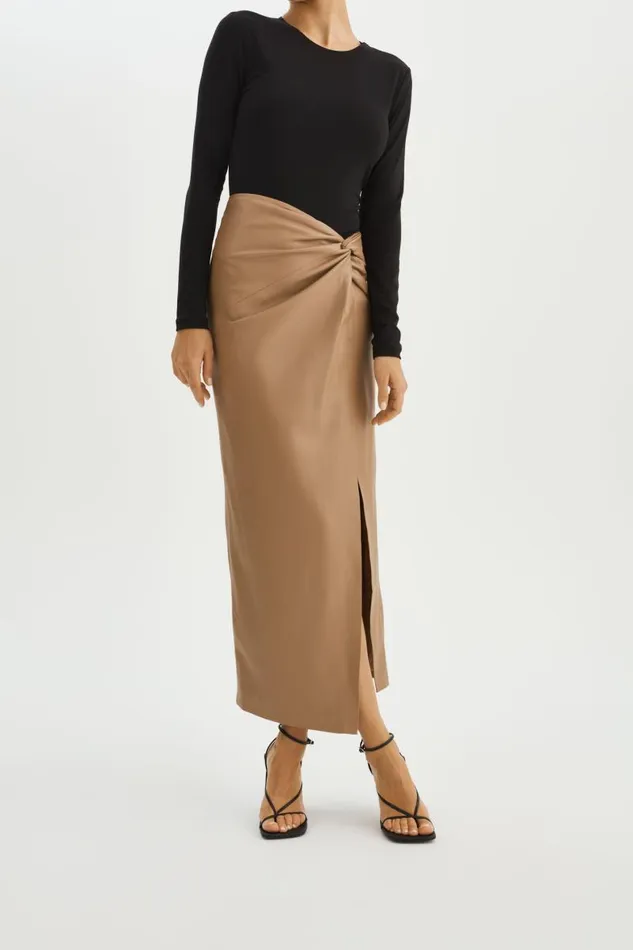 Women EILEEN Faux Leather Maxi Skirt Mocha LAMARQUE Skirts