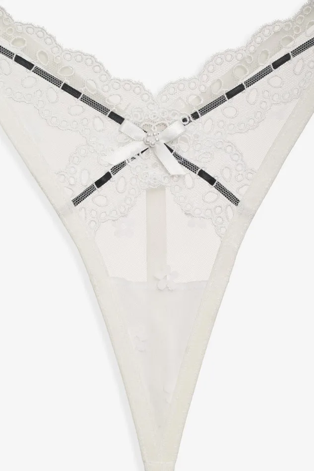 Women Elizabeth Thong Panty White For Love and Lemons Lingerie Women Elizabeth Thong Panty White For Love and Lemons Lingerie