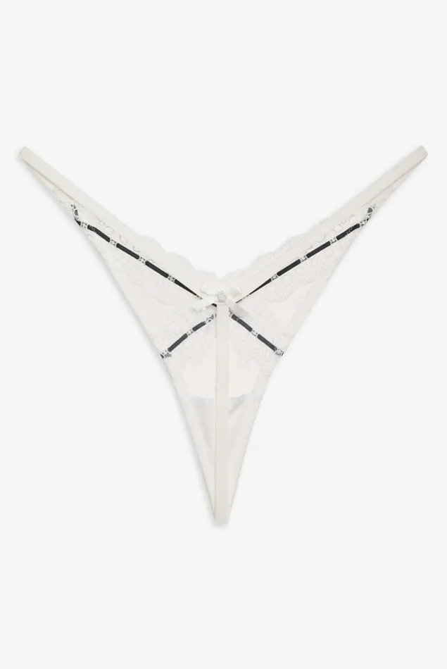 Women Elizabeth Thong Panty White For Love and Lemons Lingerie Women Elizabeth Thong Panty White For Love and Lemons Lingerie
