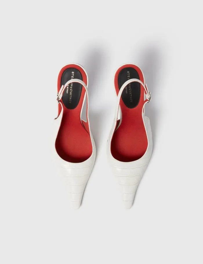 Women Elsa Pointed Toe Slingbacks Stone Stella McCartney Heels Women Elsa Pointed Toe Slingbacks Stone Stella McCartney Heels