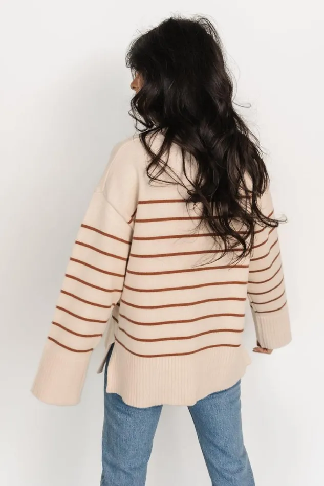 Women Emerson Stripe Knit Sweater Beige Camel Baltic Born Sweaters Women Emerson Stripe Knit Sweater Beige Camel Baltic Born Sweaters