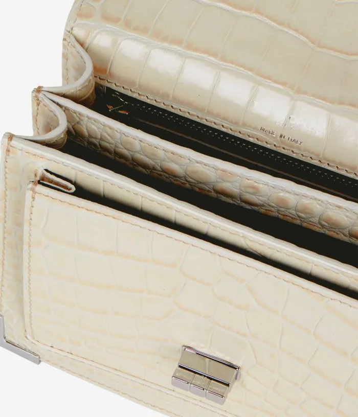 Women Emily Chain Bag In Ecru Crocodileeffect Leather THE KOOPLES Bags